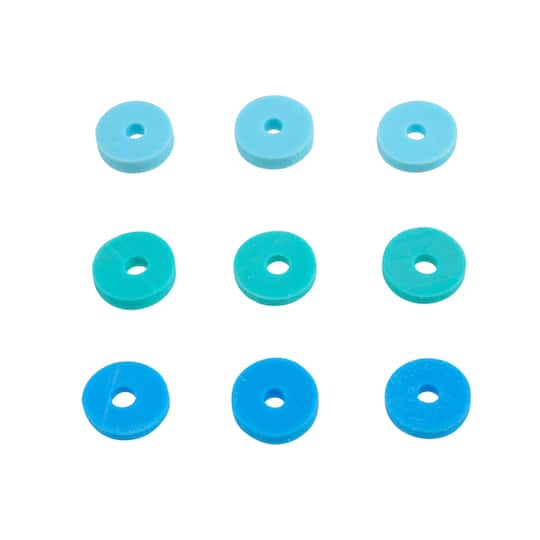 12 Pack: Turquoise PVC Rondelle Spacer Heishi Beads, 5.8mm by Bead Landing&#x2122;